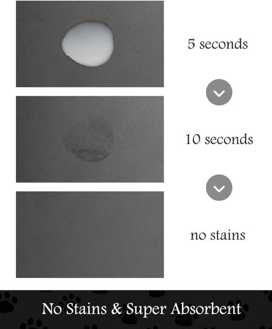 Absorbent Pet Feeding Mat – Quick-Dry Dog Mat for Food & Water Bowls, No-Stain, Non-Slip Mat for Messy Drinkers
