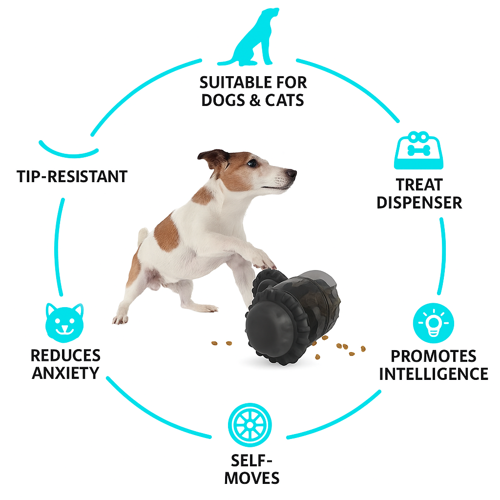 PawPlay™ Treat Dispensing Puzzle Toy – Interactive Slow Feeder for Small & Medium Dogs