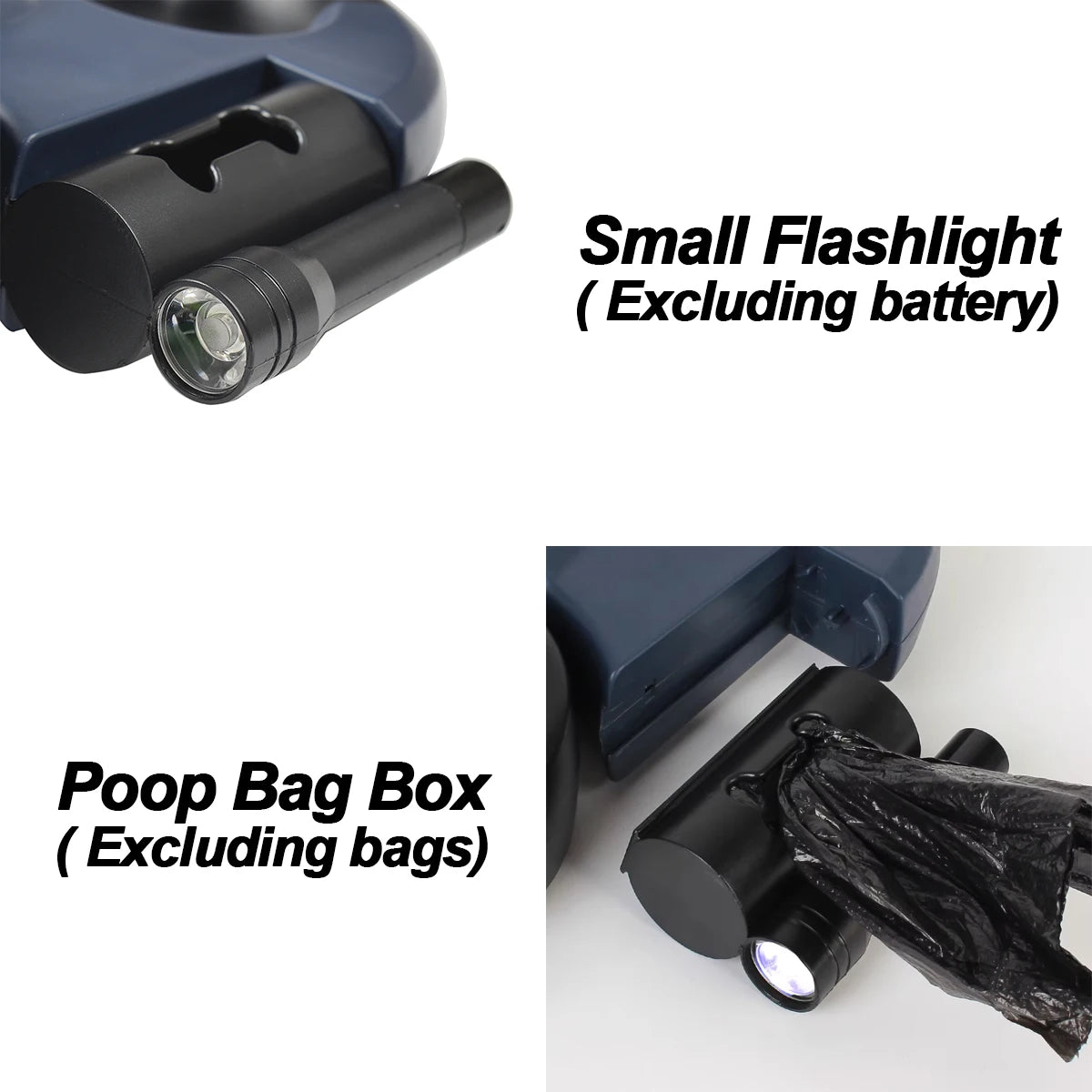 Double-Ended Retractable Dog Leash with LED Flashlight – 3M Dual Head Nylon Traction Rope