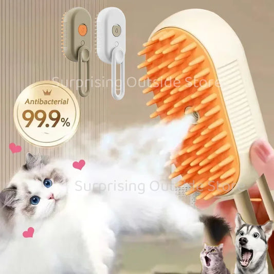 3-in-1 Pet Spray Massage Brush – Steam, Bathe & Groom in One!