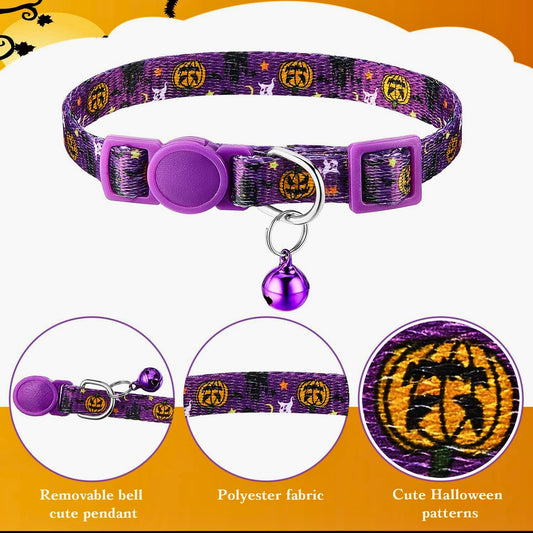 Spooky Whiskers™ Halloween Cat Collar with Safety Buckle & Bell - FREE Shipping!