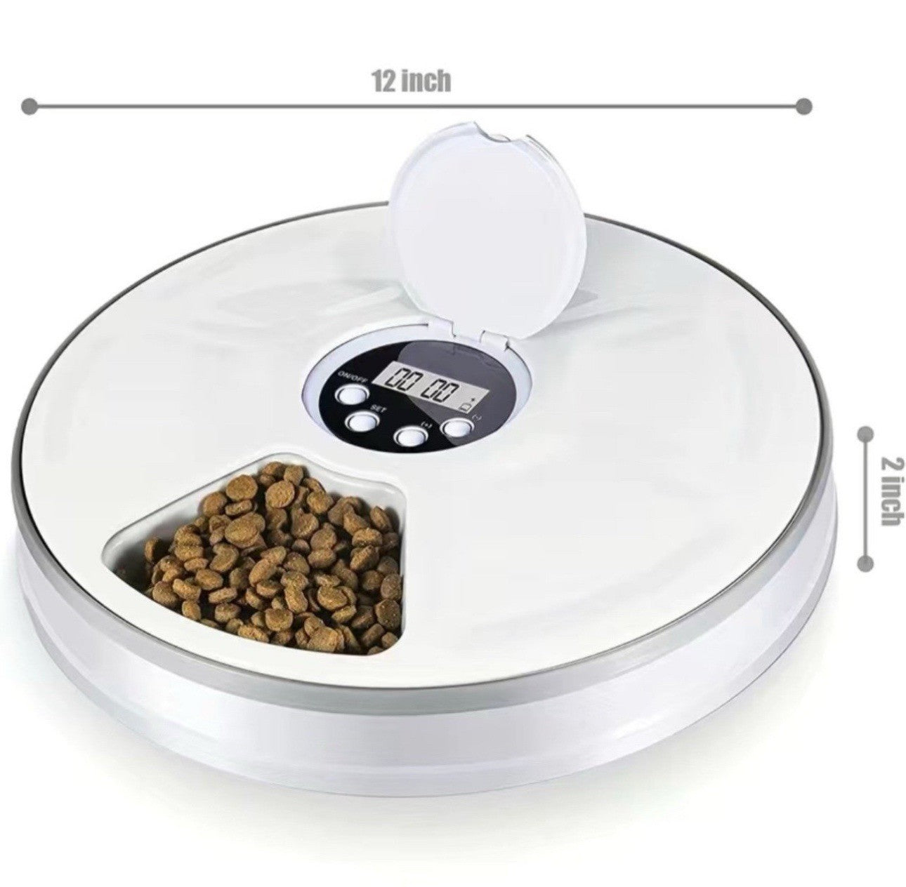 Automatic Pet Feeder for Cats and Dogs - Dry or Wet Food Dispenser - 6 Meal Tray