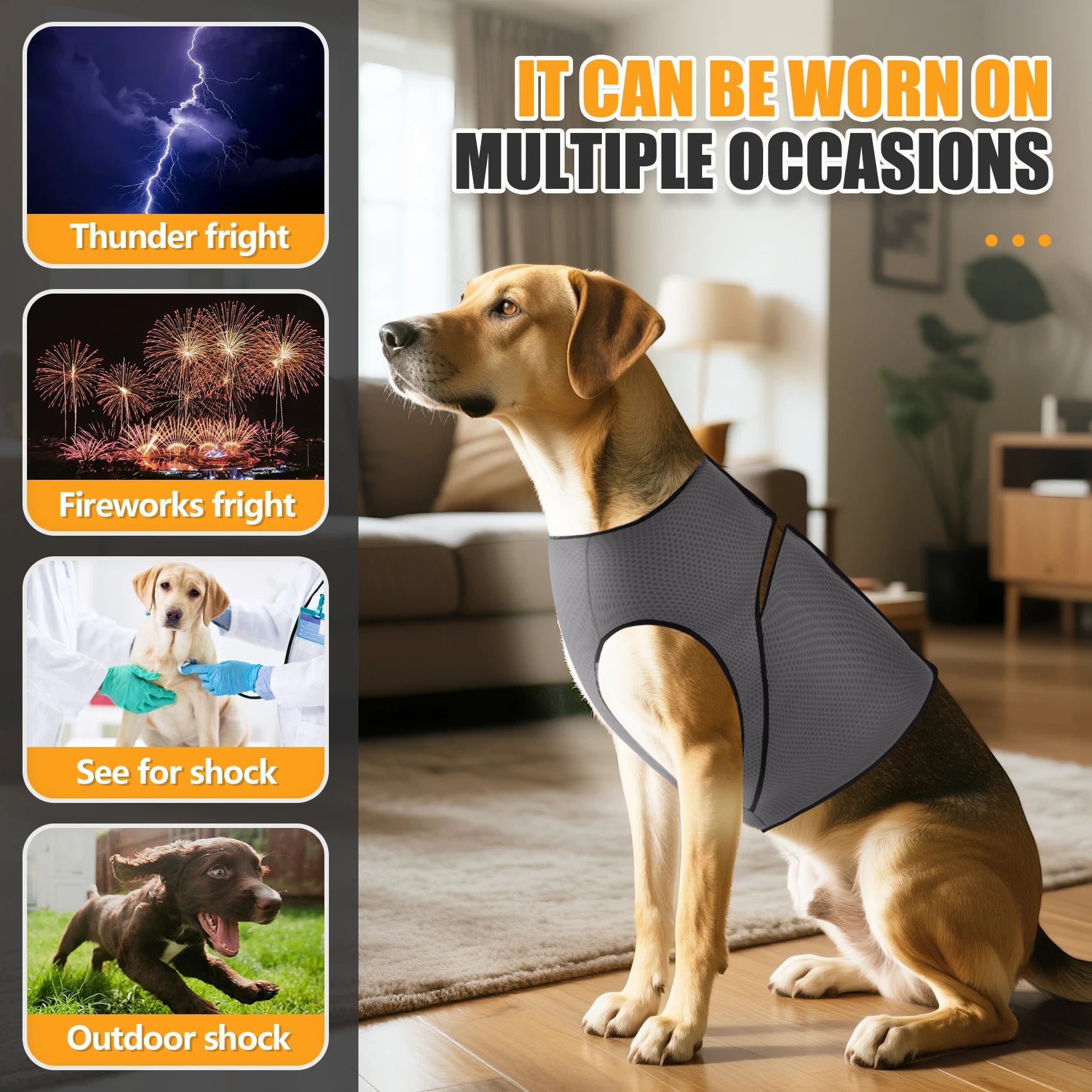 Calm Pup™ Anti-Anxiety Vest – Soothing Thunder & Stress Relief Shirt for Dogs & Cats