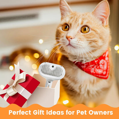 3-in-1 Rechargeable Cat & Dog Steam Brush – Grooming, Massage & Hair Removal - FREE Shipping