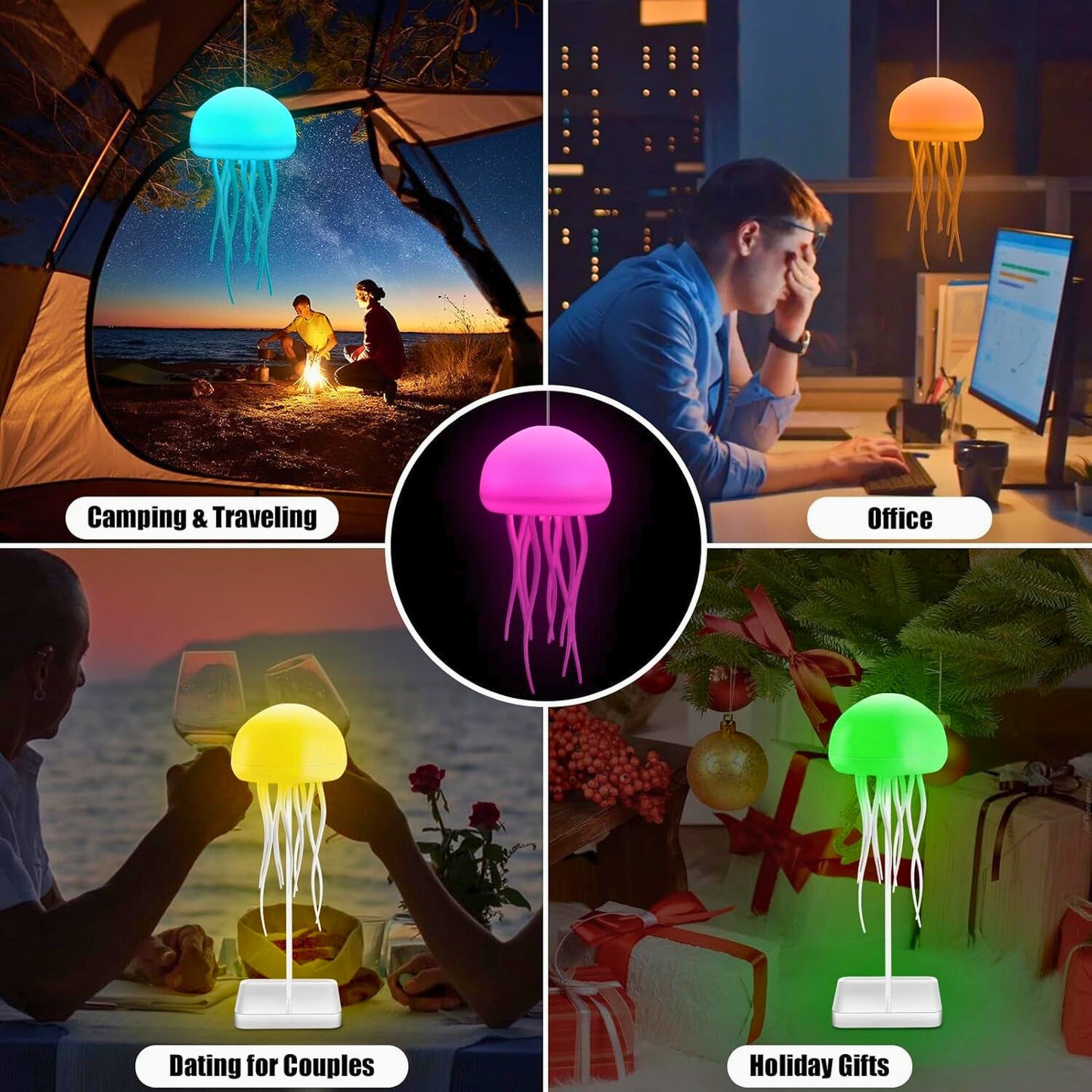 Jellyfish Night Light – LED Lamp with Voice Control - FAST & FREE US Shipping!