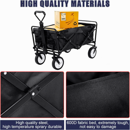 Heavy-Duty Folding Utility Wagon – 235 lb Capacity, All-Terrain Wheels - FAST & FREE US Shipping!
