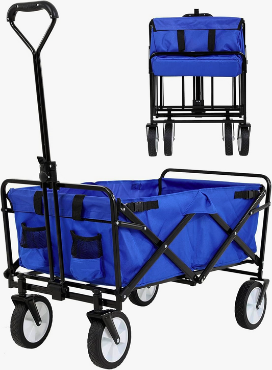 Heavy-Duty Folding Utility Wagon – 330 lb Capacity, All-Terrain Collapsible Cart - FAST & FREE US Shipping!