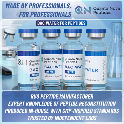 Bacteriostatic Water for Peptide Reconstitution – 4 Pack (10mL Each) Sterile Diluent
