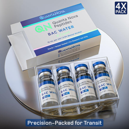 Bacteriostatic Water for Peptide Reconstitution – 4 Pack (10mL Each) Sterile Diluent