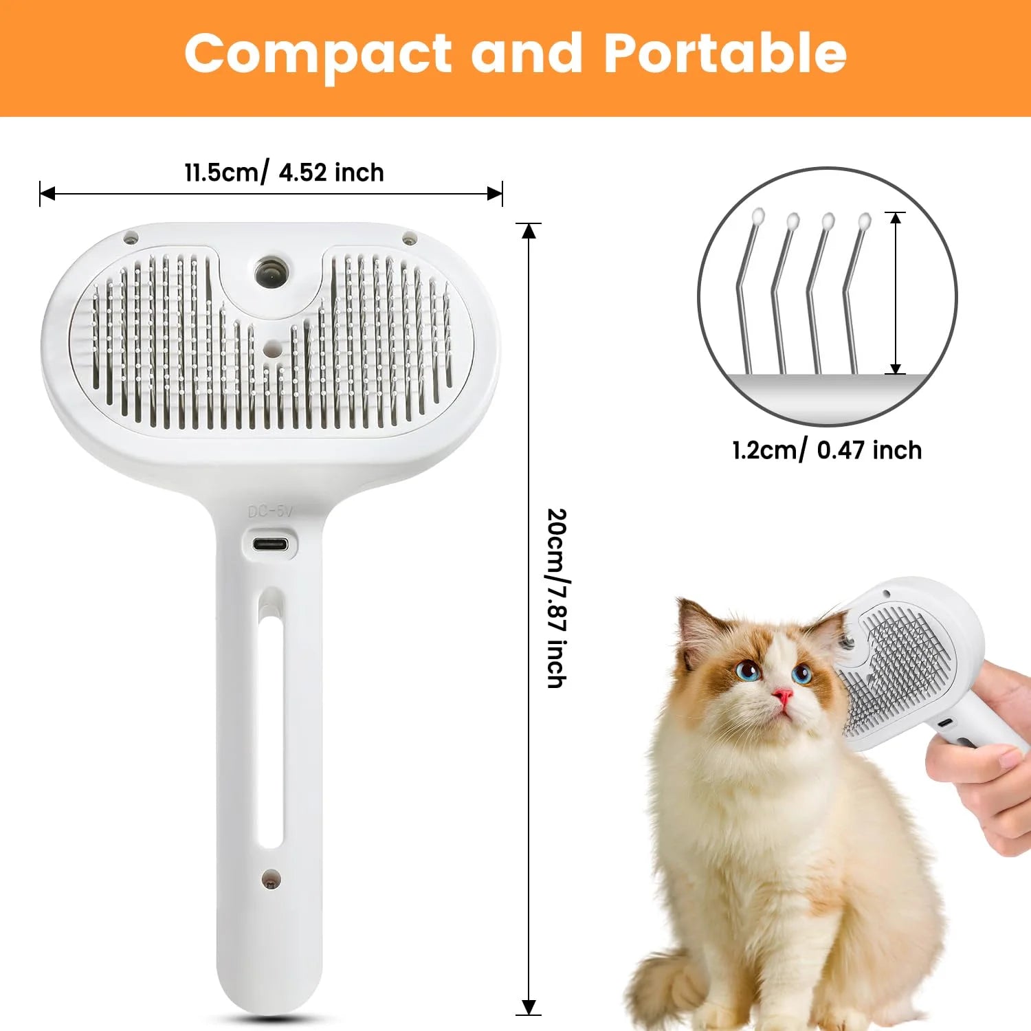 3-in-1 Rechargeable Cat & Dog Steam Brush – Grooming, Massage & Hair Removal - FREE Shipping