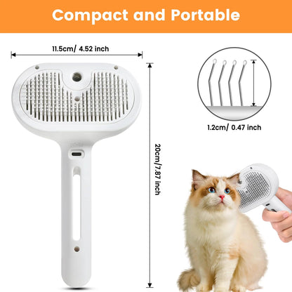 3-in-1 Rechargeable Cat & Dog Steam Brush – Grooming, Massage & Hair Removal - FREE Shipping