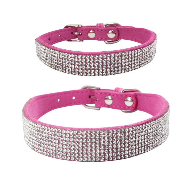 🐾 Adjustable Suede Leather Dog Collar & Leash Set