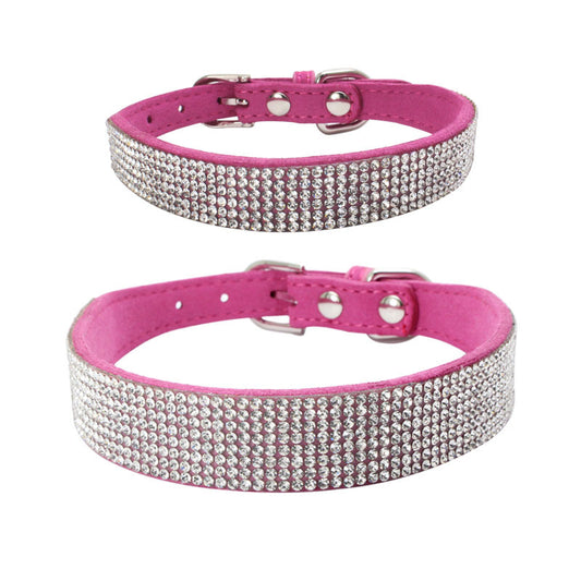 🐾 Adjustable Suede Leather Dog Collar & Leash Set