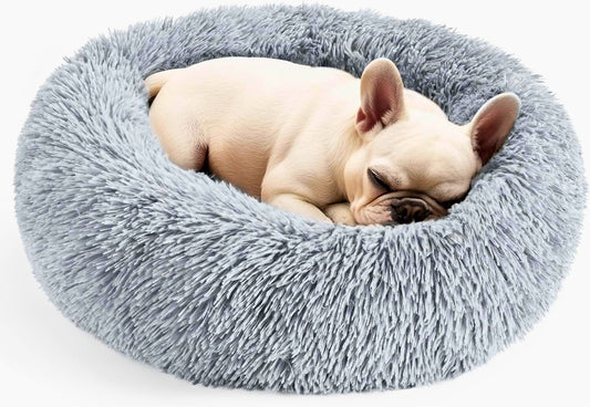 Luxury Calming Donut Dog & Cat Bed – Plush, Anti-Anxiety, Washable, Non-Slip - FAST & FREE US Shipping!