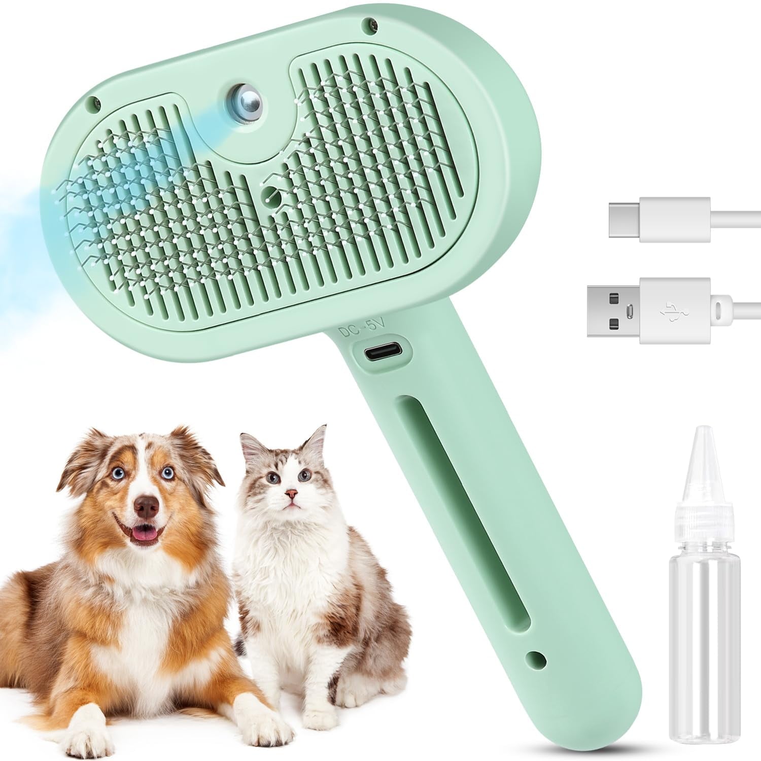 3-in-1 Rechargeable Cat & Dog Steam Brush – Grooming, Massage & Hair Removal - FREE Shipping