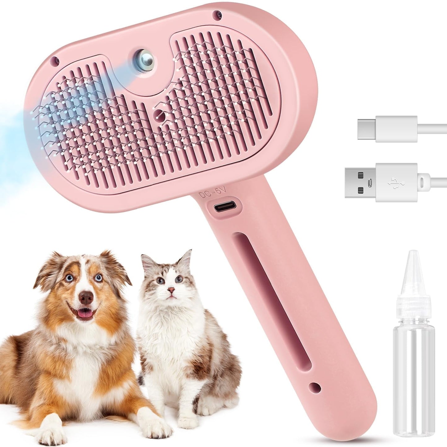 3-in-1 Rechargeable Cat & Dog Steam Brush – Grooming, Massage & Hair Removal - FREE Shipping