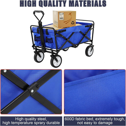 Heavy-Duty Folding Utility Wagon – 330 lb Capacity, All-Terrain Collapsible Cart - FAST & FREE US Shipping!