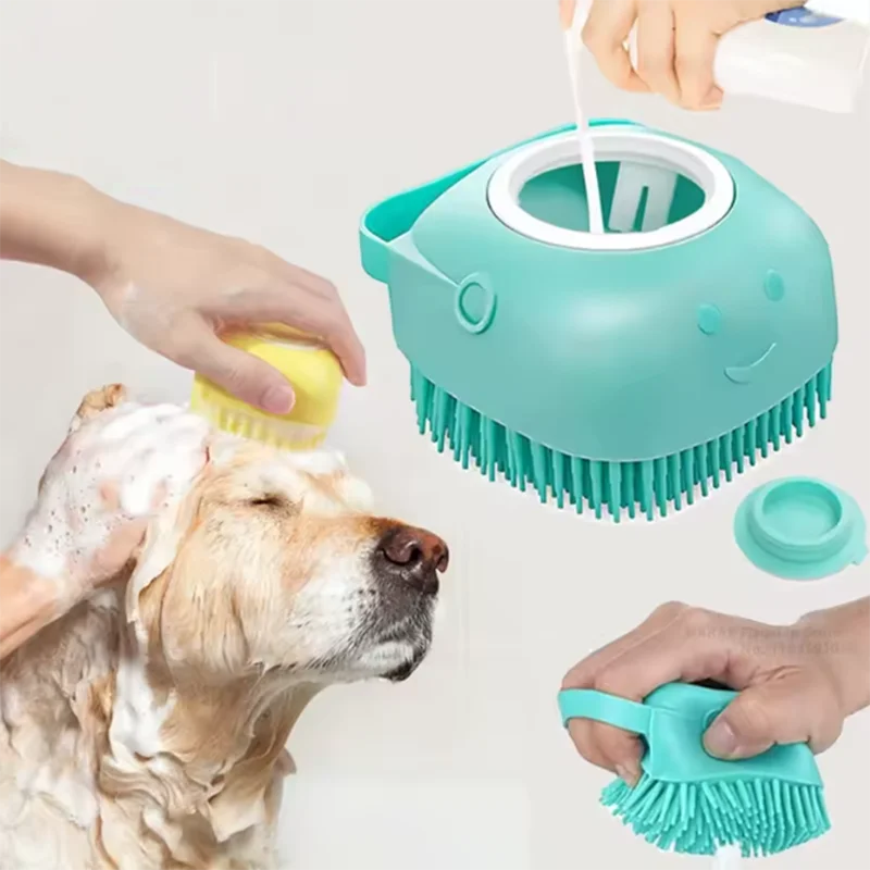 Soft Silicone Bath & Massage Brush for Dogs & Cats