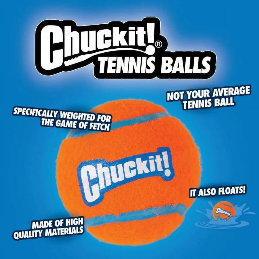 Chuck It Durable Rubber Tennis Ball Dog Toy - Pack of 4 