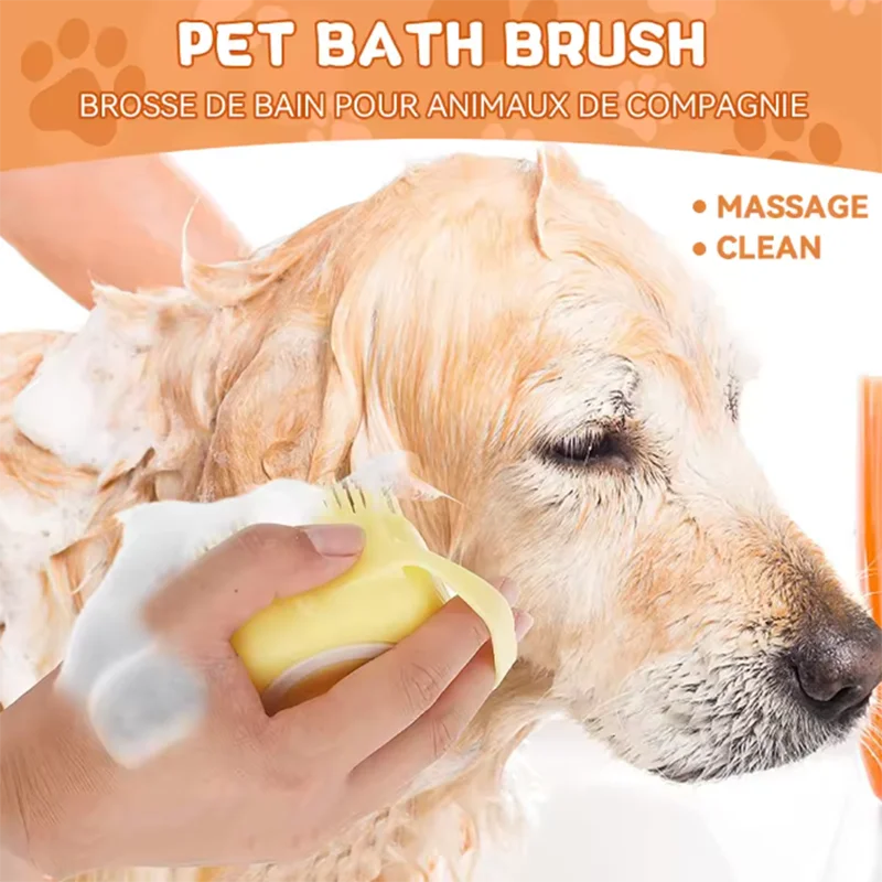 Soft Silicone Bath & Massage Brush for Dogs & Cats