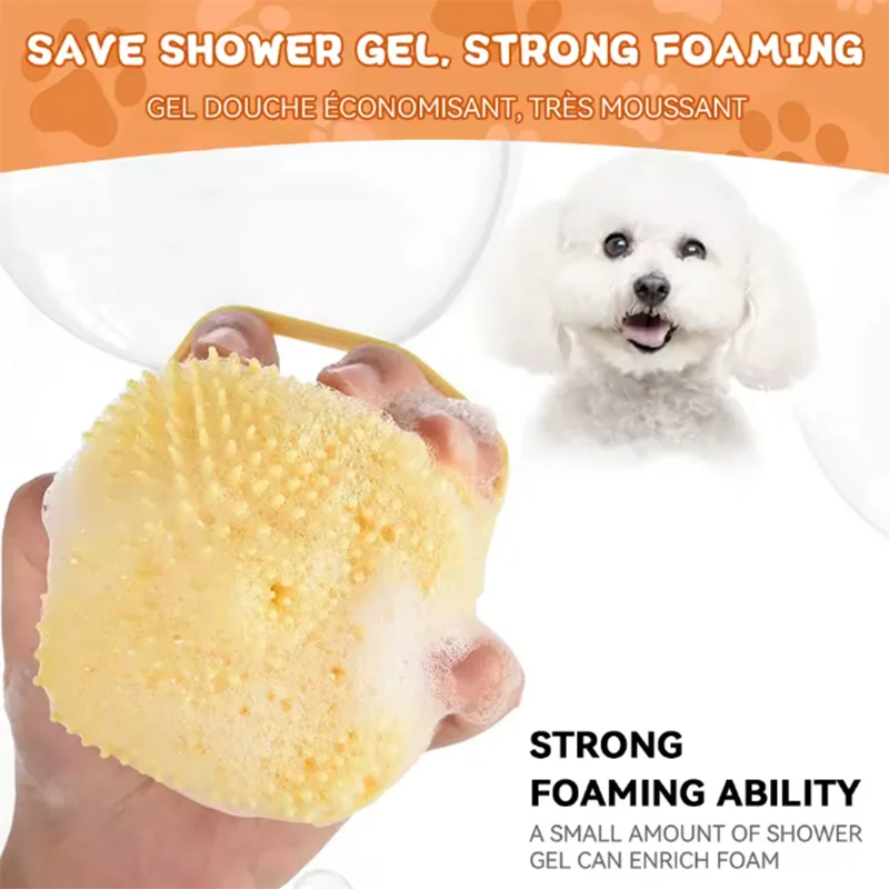 Soft Silicone Bath & Massage Brush for Dogs & Cats