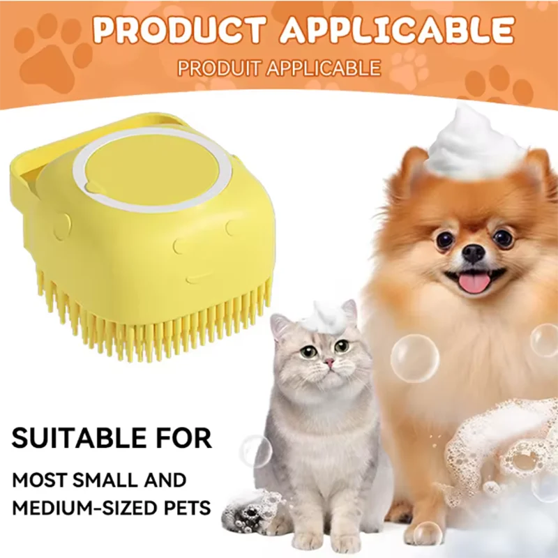 Soft Silicone Bath & Massage Brush for Dogs & Cats