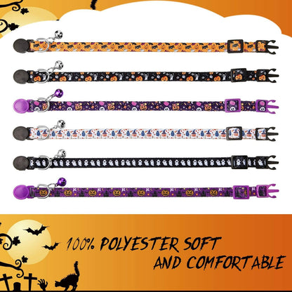 Spooky Whiskers™ Halloween Cat Collar with Safety Buckle & Bell - FREE Shipping!