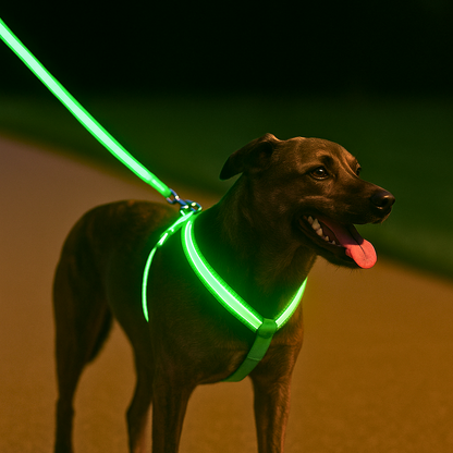 Glowing LED USB Rechargeable Dog Leash - Free Shipping
