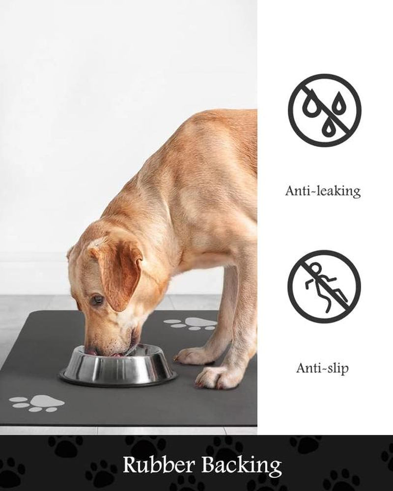 Absorbent Pet Feeding Mat – Quick-Dry Dog Mat for Food & Water Bowls, No-Stain, Non-Slip Mat for Messy Drinkers 