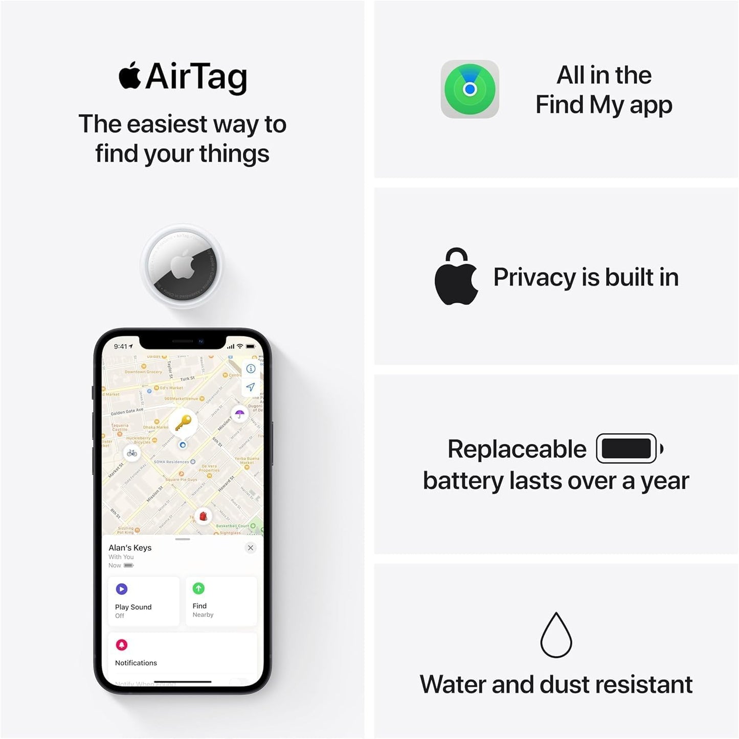 Apple AirTag (4-Pack) – Smart Bluetooth Tracker & Item Locator
