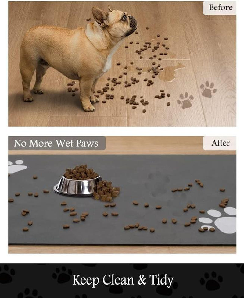 Absorbent Pet Feeding Mat – Quick-Dry Dog Mat for Food & Water Bowls, No-Stain, Non-Slip Mat for Messy Drinkers 