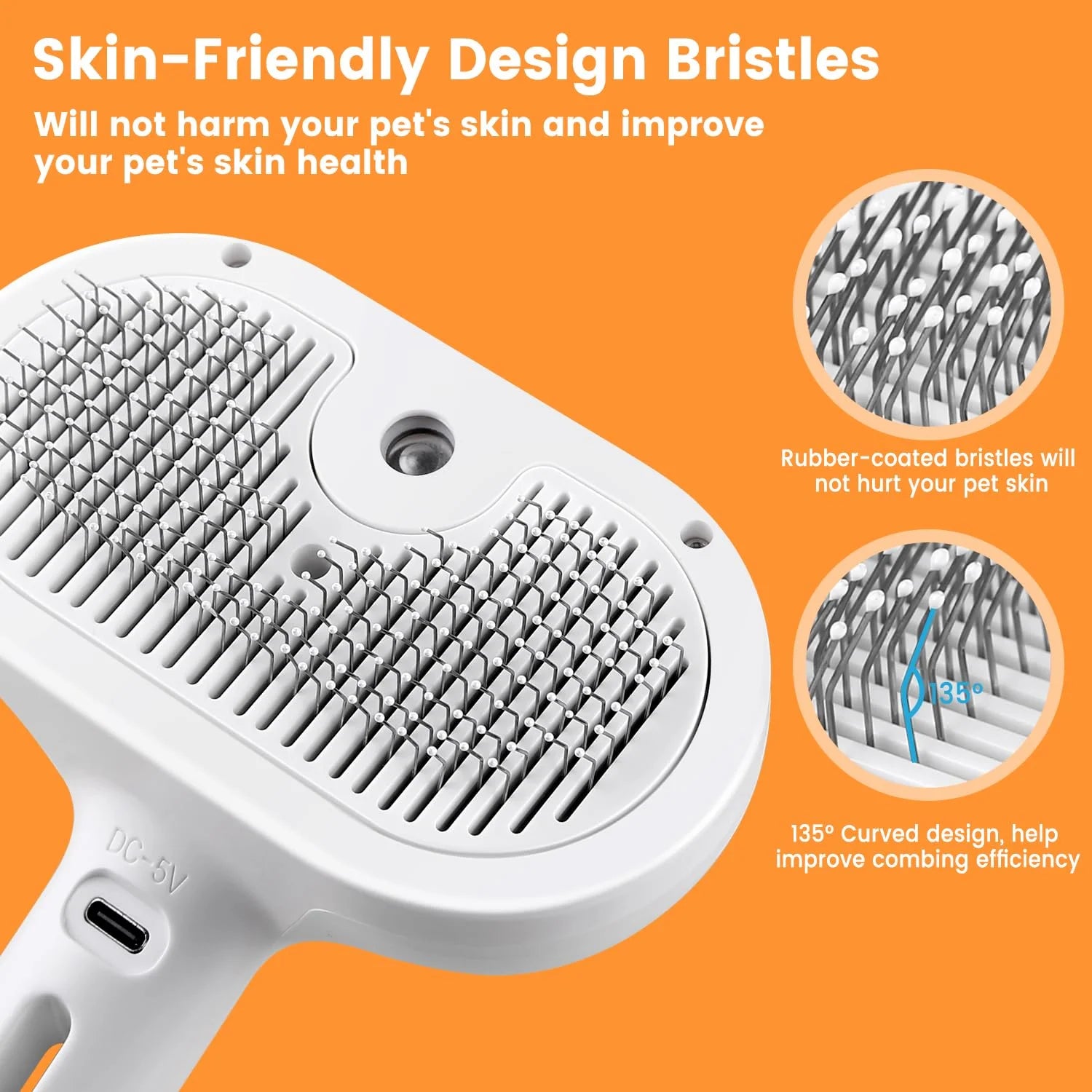 3-in-1 Rechargeable Cat & Dog Steam Brush – Grooming, Massage & Hair Removal - FREE Shipping