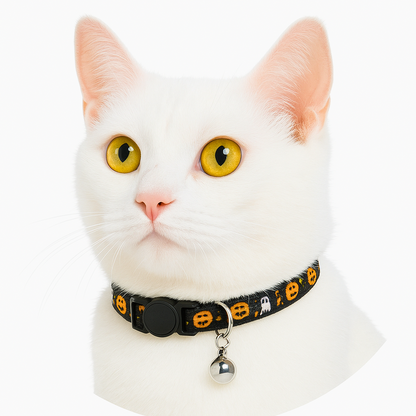 Spooky Whiskers™ Halloween Cat Collar with Safety Buckle & Bell - FREE Shipping!