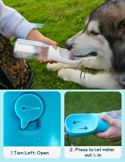 Portable 3-In-1 Dog Water Bottle with Food Container & Waste Bag Holder - FREE Shipping