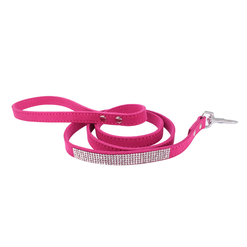 🐾 Adjustable Suede Leather Dog Collar & Leash Set