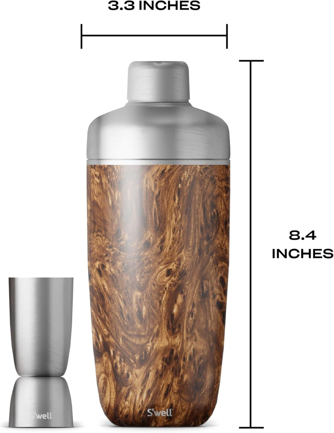 ChillMix™ 18oz Stainless Steel Cocktail Shaker Set with Jigger
