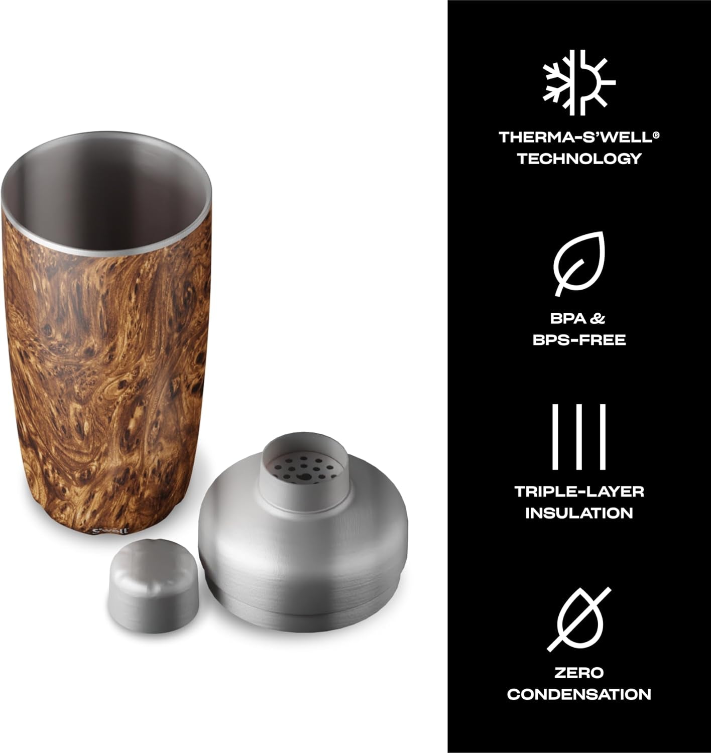ChillMix™ 18oz Stainless Steel Cocktail Shaker Set with Jigger
