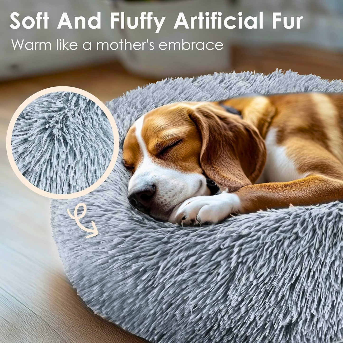 Luxury Calming Donut Dog & Cat Bed – Plush, Anti-Anxiety, Washable, Non-Slip - FAST & FREE US Shipping!